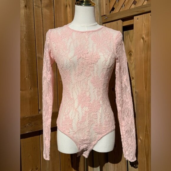 🆕 ZIMMERMANN 🧿 NWT Lace Long Sleeve Bodysuit, Blush - Sz 0 US 4 - Picture 8 of 15